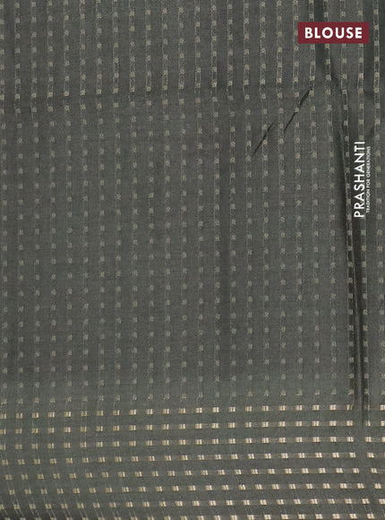 Semi tussar saree sap green with floral prints and zari woven pallu