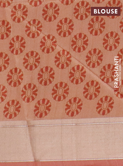 Semi dupion saree purple and dual shade of beige with plain body and kalamkari printed pallu