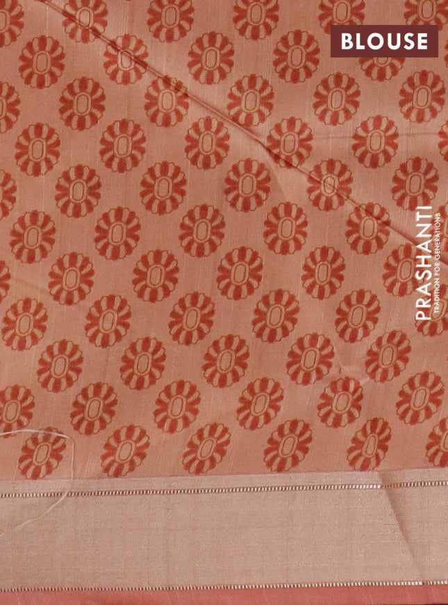 Semi dupion saree maroon and dual shade of beige with plain body and kalamkari printed pallu