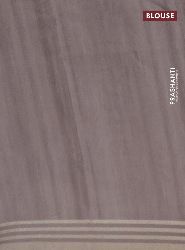 Semi tussar saree multicolour and grey with allover geometric prints and zari woven border