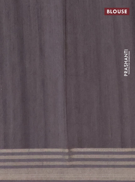 Semi tussar saree multicolour and grey with allover geometric prints and zari woven border