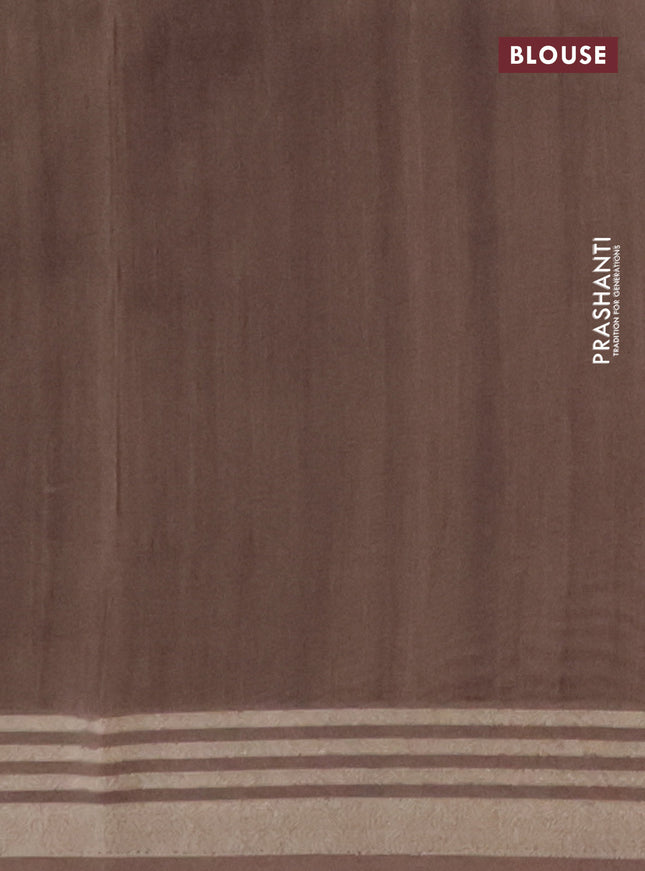 Semi tussar saree multicolour and grey with allover geometric prints and zari woven border