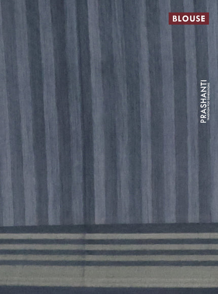 Semi tussar saree teal blue shade with allover prints and zari woven border