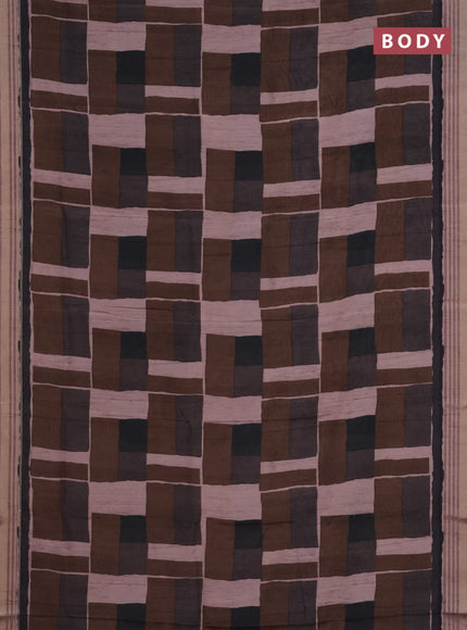 Semi tussar saree multicolour with allover prints and zari woven border