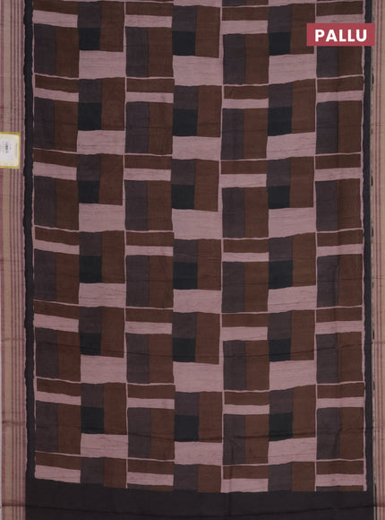 Semi tussar saree multicolour with allover prints and zari woven border