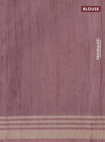 Semi tussar saree multicolour with allover prints and zari woven border