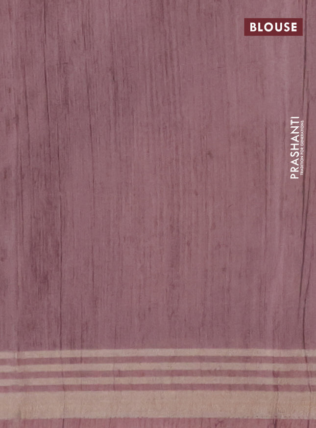 Semi tussar saree multicolour with allover prints and zari woven border