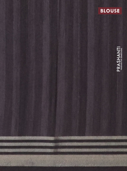 Semi tussar saree grey beige and elephant grey with allover prints and zari woven border