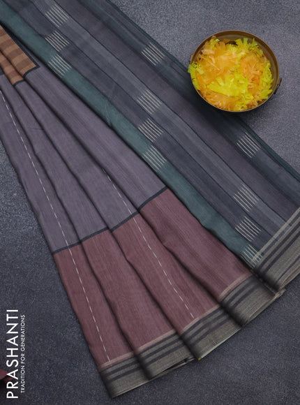 Semi tussar saree multicolour with allover prints and zari woven border