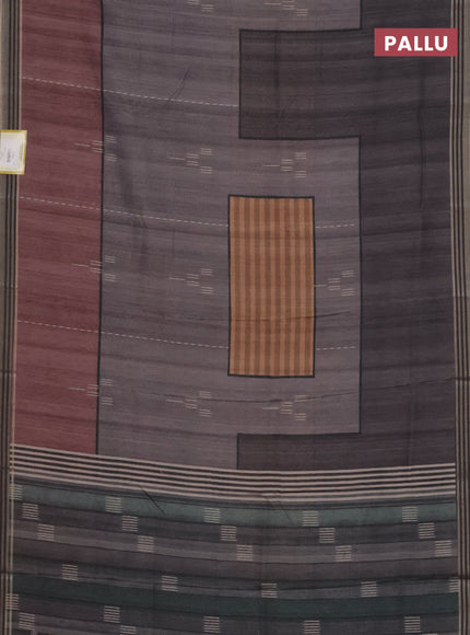 Semi tussar saree multicolour with allover prints and zari woven border