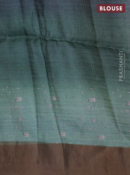 Pure tussar silk saree multi colour with allover digital prints and zari woven border