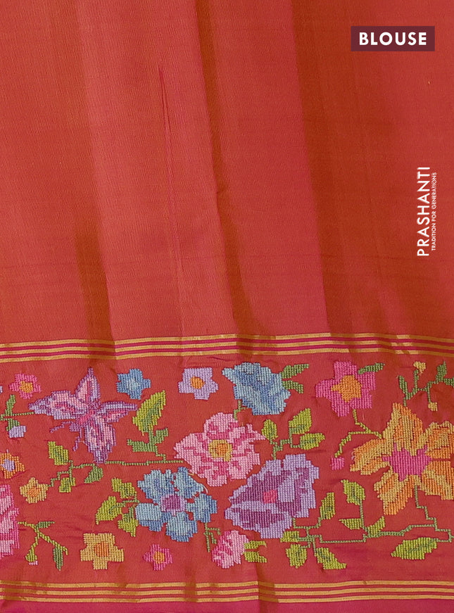 Pure soft silk saree mango yellow and dual shade of pink with zari woven buttas and floral design embroidery border
