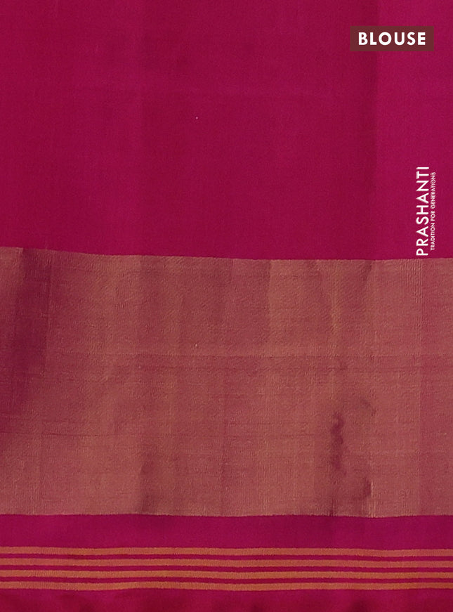 Rajkot patola silk saree mustard yellow and pink with allover ikat weaves and zari woven ikat border