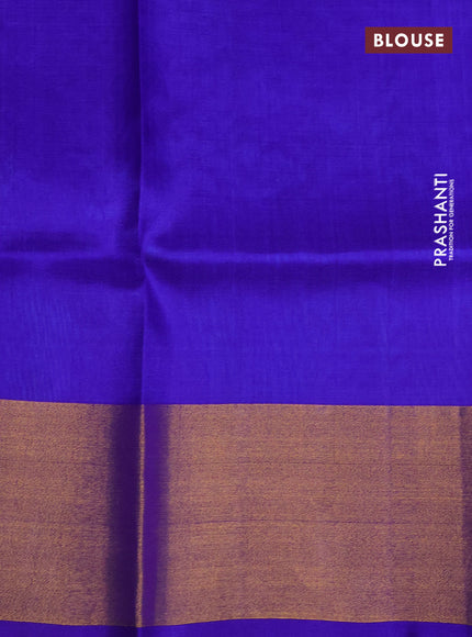 Pure uppada silk saree cs blue and blue with zari woven buttas and zari woven border