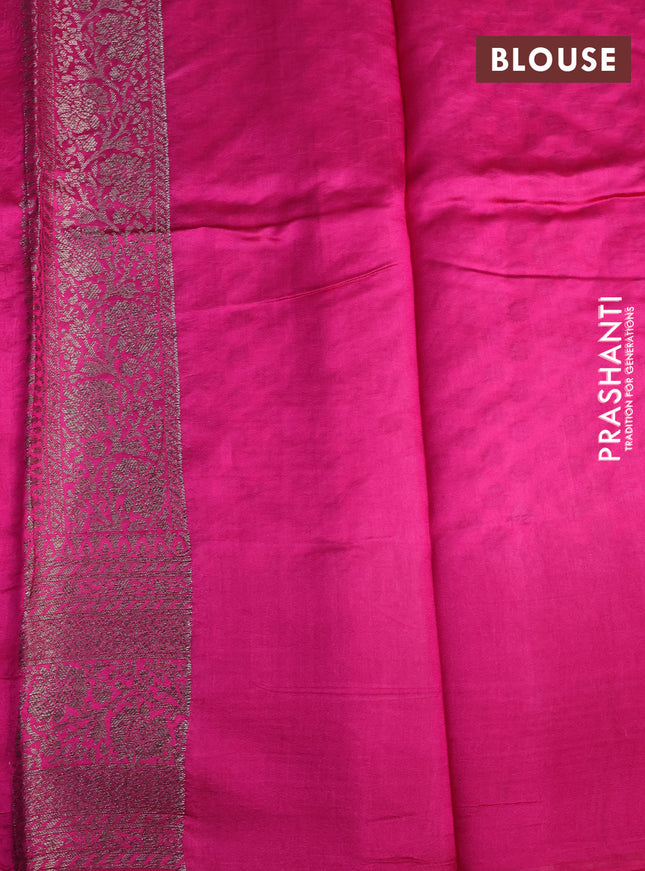 Chiniya silk saree light pink and pink with allover thread & zari woven buttas and banarasi style border