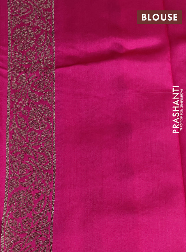 Chiniya silk saree light pink and pink with allover thread & zari woven buttas and banarasi style border