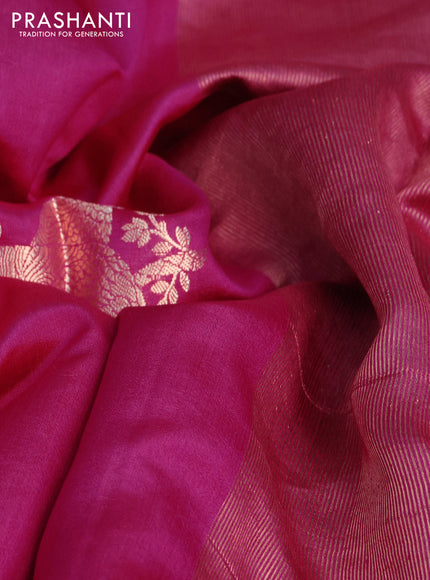 Chiniya silk saree pink and violet with parrot zari woven buttas and zari woven piping border