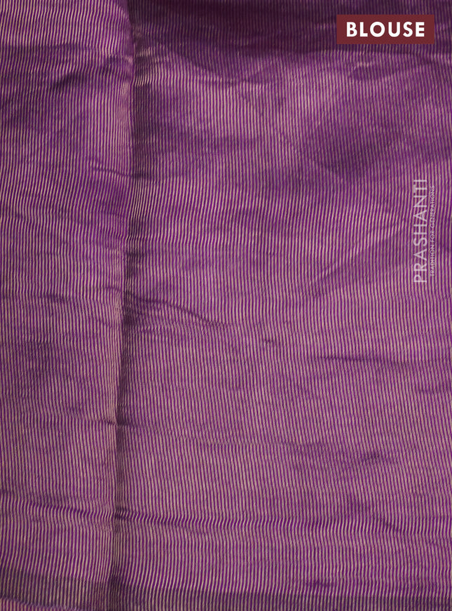 Chiniya silk saree pink and violet with parrot zari woven buttas and zari woven piping border