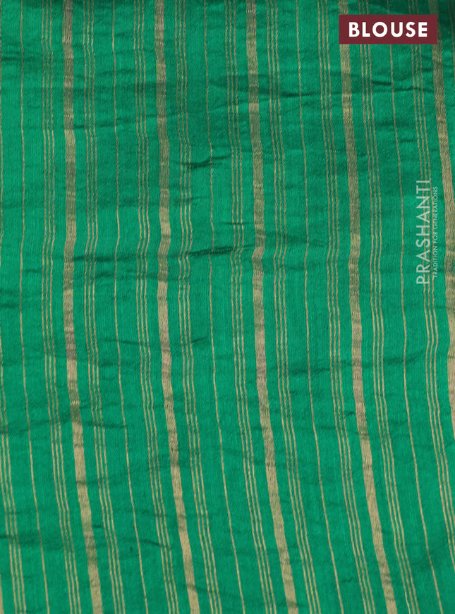 Chiniya silk saree peacock blue and green with parrot zari woven buttas and zari woven piping border