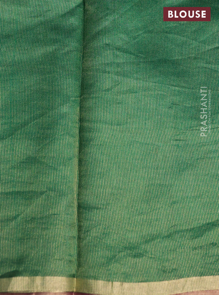 Chiniya silk saree wine shade and green with parrot zari woven buttas and zari woven piping border