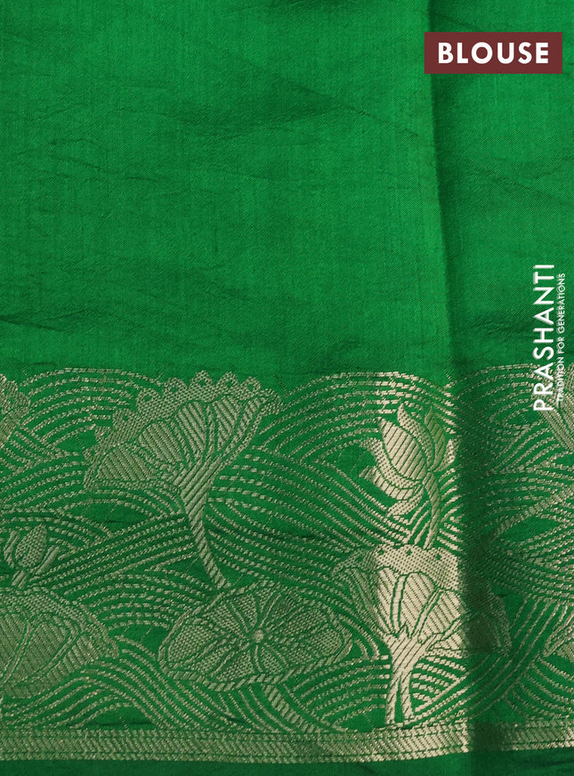 Chiniya silk saree cs blue and green with zari woven buttas and zari woven border