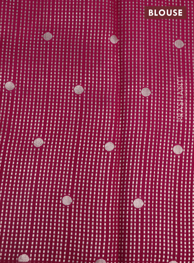 Chiniya silk saree light pink and pink with silver & gold zari weaves in borderless style