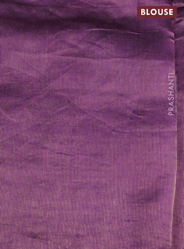 Chiniya silk saree pink and violet with pichwai zari woven buttas in borderless style