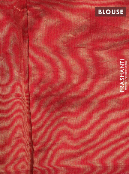 Chiniya silk saree green and red with pichwai zari woven buttas in borderless style