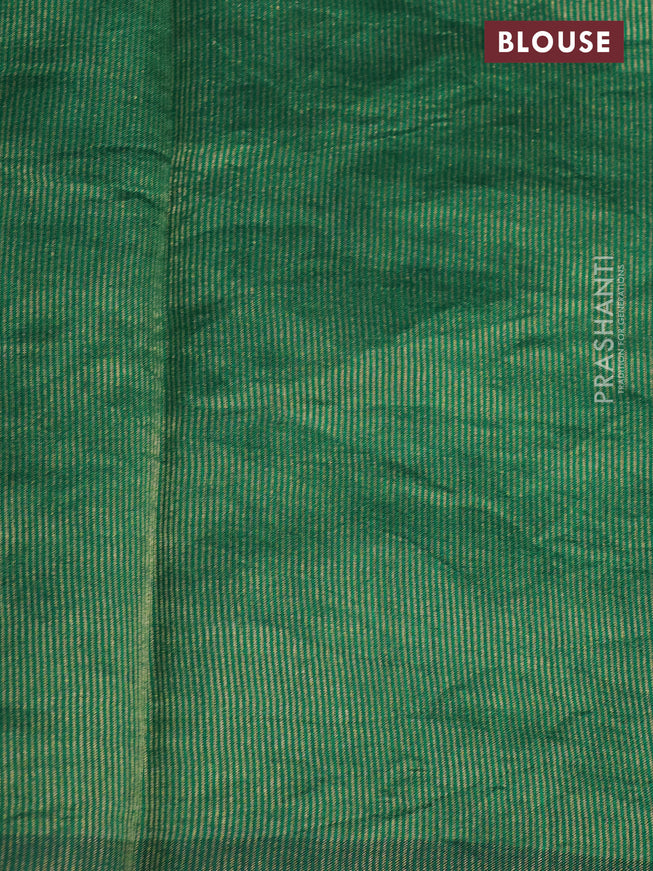 Chiniya silk saree peacock blue and green with horse zari woven buttas in borderless style