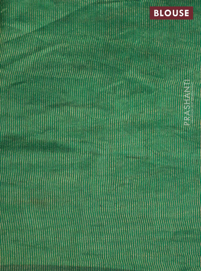 Chiniya silk saree red and green with horse zari woven buttas in borderless style