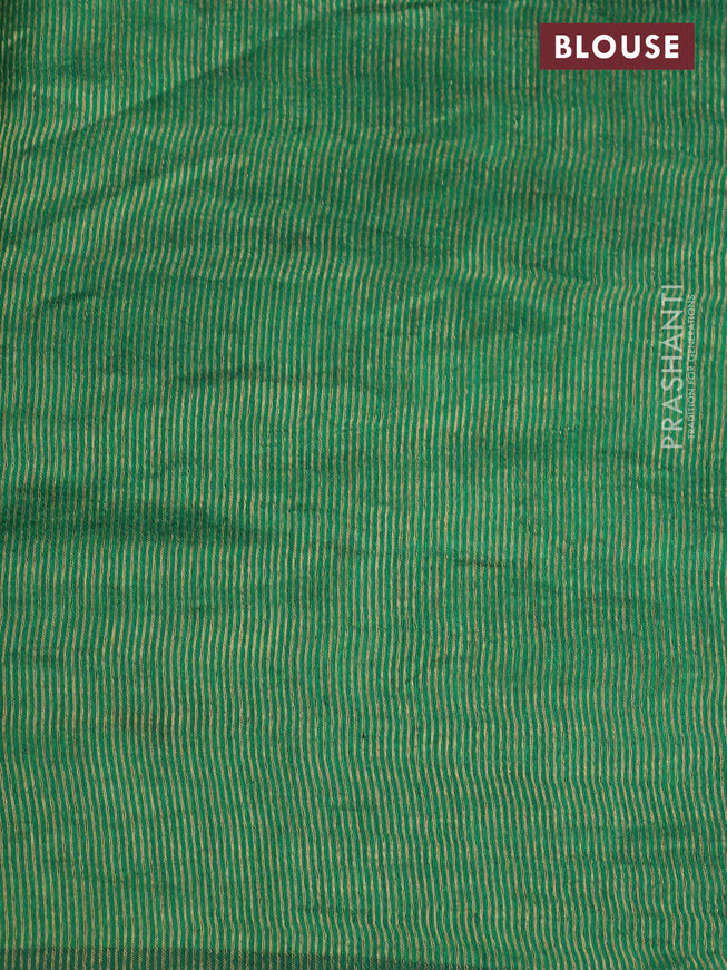 Chiniya silk saree red and green with horse zari woven buttas in borderless style