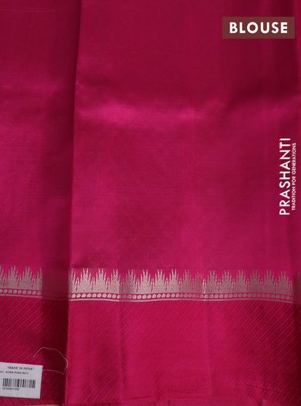 Banarasi poona silk saree pink with zari woven buttas and zari woven simple border