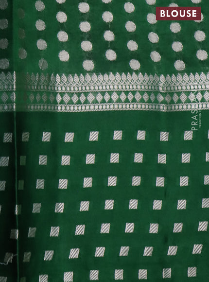 Banarasi poona silk saree deep purple with silver zari woven buttas and silver zari woven border