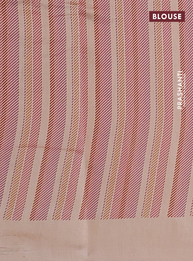 Chiniya silk saree sandal with zari woven buttas & digital prints and zari woven border