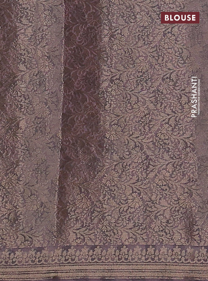 Chiniya silk saree lavender shade with zari woven buttas & digital prints and zari woven border