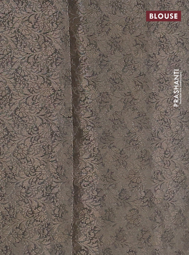 Chiniya silk saree pastel blue with zari woven buttas & digital prints and zari woven border