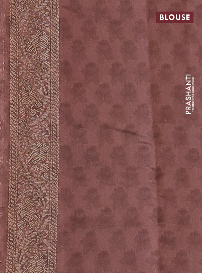 Chiniya silk saree mustard yellow with zari woven buttas & digital prints and zari woven border