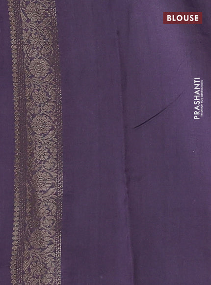 Chiniya silk saree violet with zari woven buttas & digital prints and zari woven border