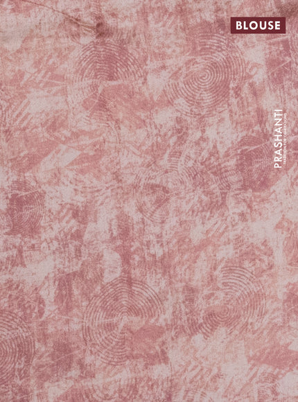 Chiniya silk saree pale orange with allover woven buttas & floral digital prints and zari woven border