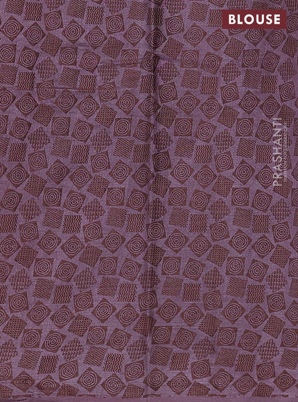 Pure tussar silk saree pastel purple with allover thread woven floral buttas in borderless style
