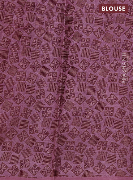 Pure tussar silk saree pink shade with allover thread woven floral buttas in borderless style