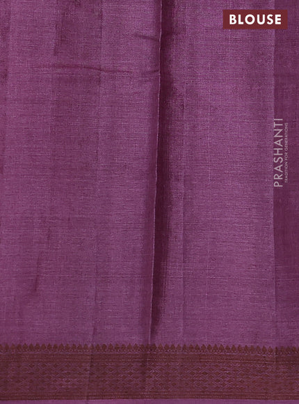Pure tussar silk saree purple with thread woven buttas and thread woven border
