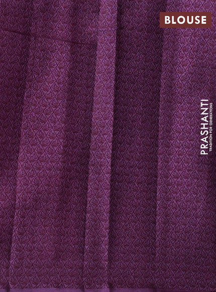 Pure tussar silk saree purple with thread woven box type buttas in borderless style