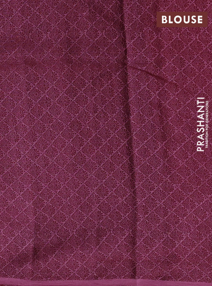 Pure tussar silk saree magenta pink with thread woven box type buttas in borderless style