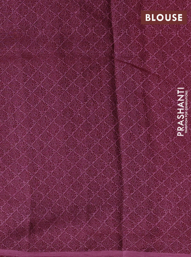 Pure tussar silk saree magenta pink with thread woven box type buttas in borderless style