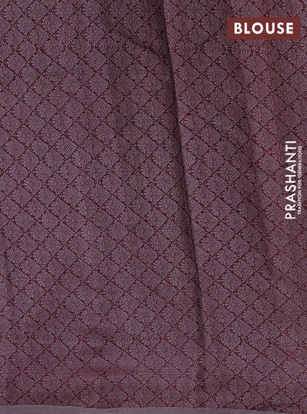 Pure tussar silk saree grey shade with thread woven box type buttas in borderless style