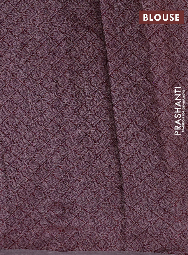 Pure tussar silk saree grey shade with thread woven box type buttas in borderless style