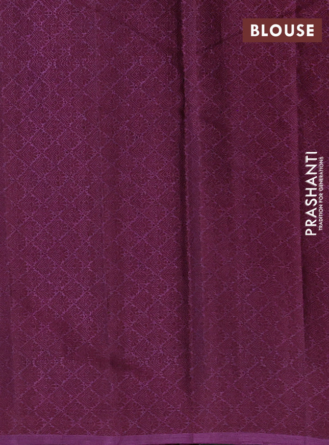 Pure tussar silk saree purple with thread woven box type buttas in borderless style