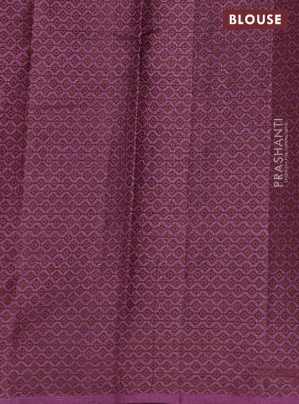 Pure tussar silk saree magenta pink with thread woven box type buttas in borderless style