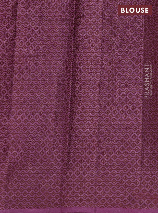 Pure tussar silk saree magenta pink with thread woven box type buttas in borderless style